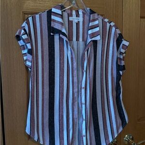 Striped Button Down Women's Top